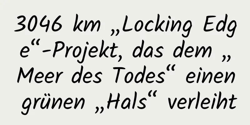 3046 km „Locking Edge“-Projekt, das dem „Meer des Todes“ einen grünen „Hals“ verleiht