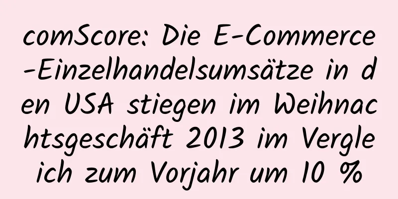 comScore: Die E-Commerce-Einzelhandelsumsätze in den USA stiegen im Weihnachtsgeschäft 2013 im Vergleich zum Vorjahr um 10 %