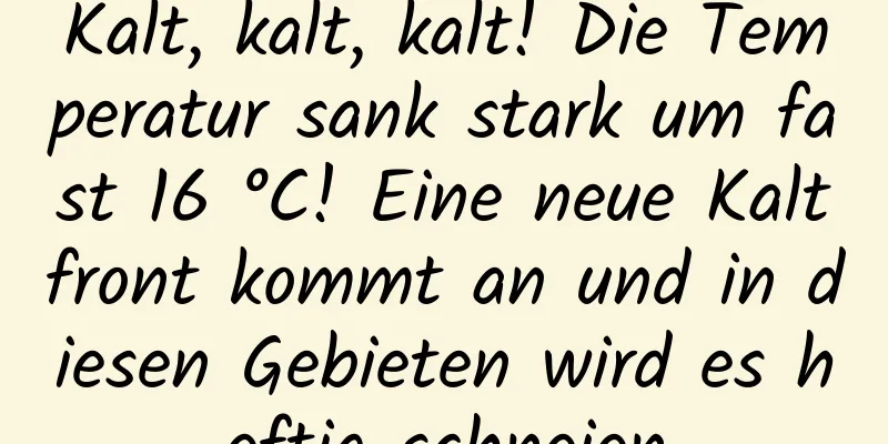 Kalt, kalt, kalt! Die Temperatur sank stark um fast 16 °C! Eine neue Kaltfront kommt an und in diesen Gebieten wird es heftig schneien