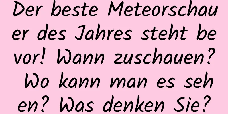 Der beste Meteorschauer des Jahres steht bevor! Wann zuschauen? Wo kann man es sehen? Was denken Sie?