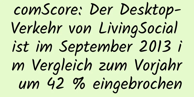 comScore: Der Desktop-Verkehr von LivingSocial ist im September 2013 im Vergleich zum Vorjahr um 42 % eingebrochen