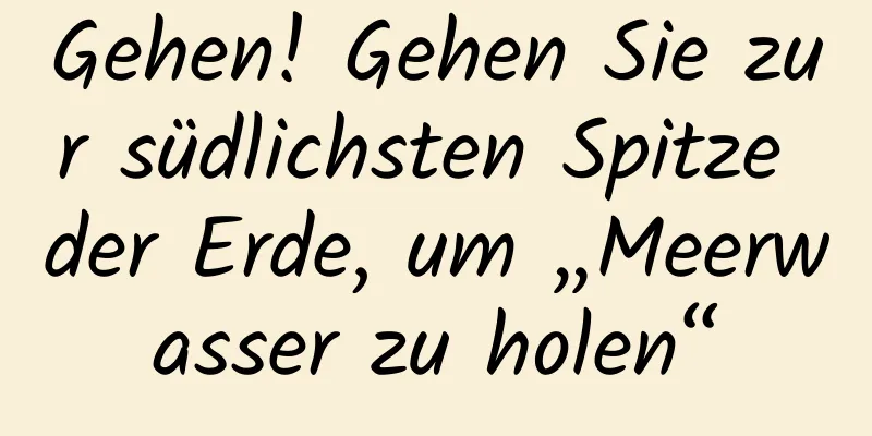 Gehen! Gehen Sie zur südlichsten Spitze der Erde, um „Meerwasser zu holen“