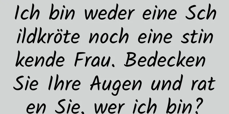 Ich bin weder eine Schildkröte noch eine stinkende Frau. Bedecken Sie Ihre Augen und raten Sie, wer ich bin?