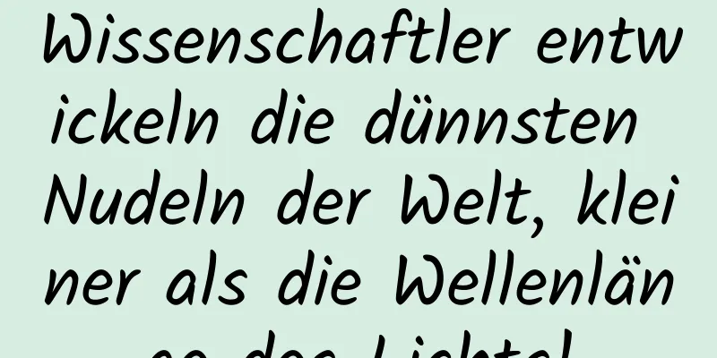 Wissenschaftler entwickeln die dünnsten Nudeln der Welt, kleiner als die Wellenlänge des Lichts!