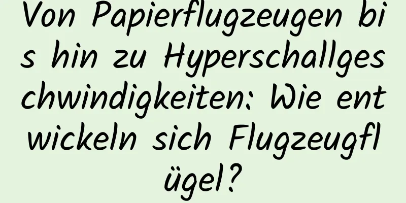 Von Papierflugzeugen bis hin zu Hyperschallgeschwindigkeiten: Wie entwickeln sich Flugzeugflügel?