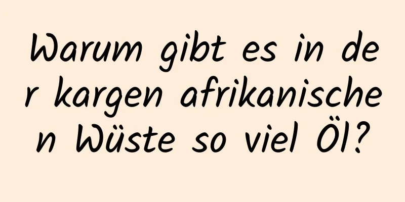 Warum gibt es in der kargen afrikanischen Wüste so viel Öl?
