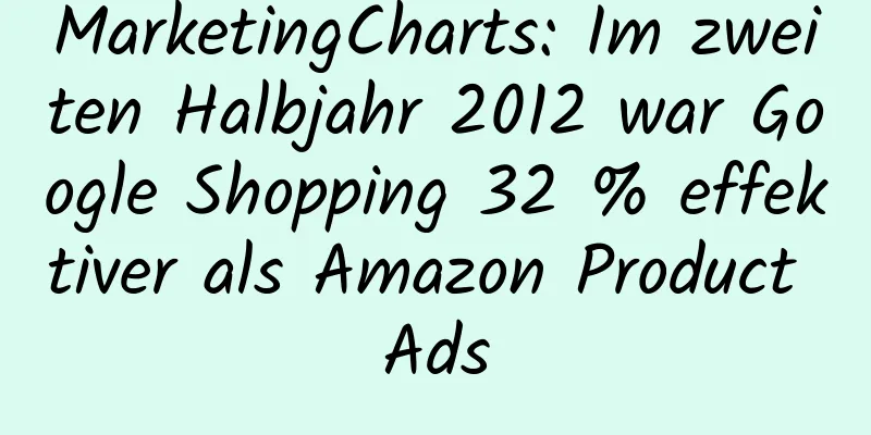 MarketingCharts: Im zweiten Halbjahr 2012 war Google Shopping 32 % effektiver als Amazon Product Ads