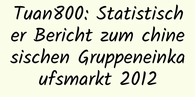 Tuan800: Statistischer Bericht zum chinesischen Gruppeneinkaufsmarkt 2012
