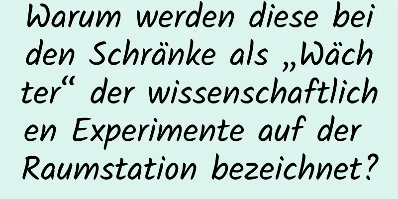 Warum werden diese beiden Schränke als „Wächter“ der wissenschaftlichen Experimente auf der Raumstation bezeichnet?