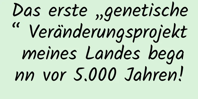 Das erste „genetische“ Veränderungsprojekt meines Landes begann vor 5.000 Jahren!