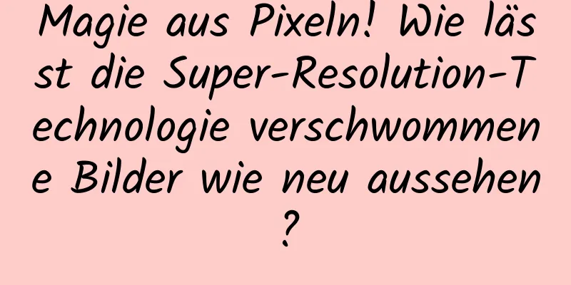 Magie aus Pixeln! Wie lässt die Super-Resolution-Technologie verschwommene Bilder wie neu aussehen?