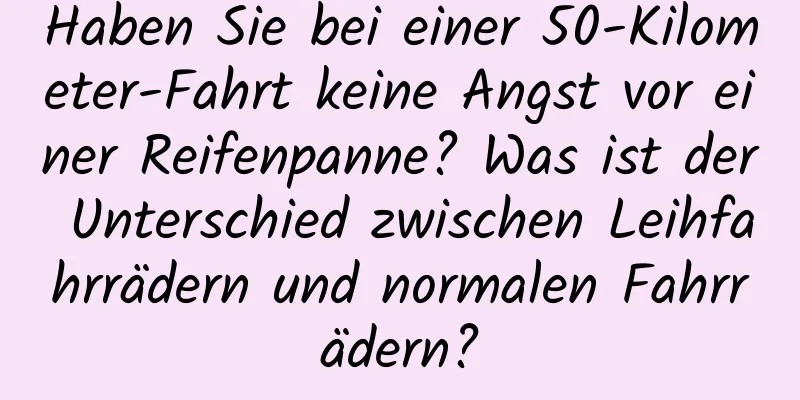 Haben Sie bei einer 50-Kilometer-Fahrt keine Angst vor einer Reifenpanne? Was ist der Unterschied zwischen Leihfahrrädern und normalen Fahrrädern?