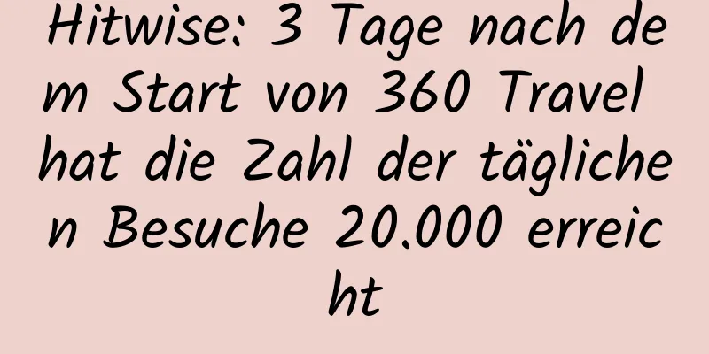 Hitwise: 3 Tage nach dem Start von 360 Travel hat die Zahl der täglichen Besuche 20.000 erreicht