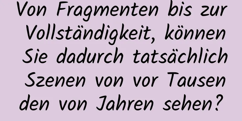 Von Fragmenten bis zur Vollständigkeit, können Sie dadurch tatsächlich Szenen von vor Tausenden von Jahren sehen?