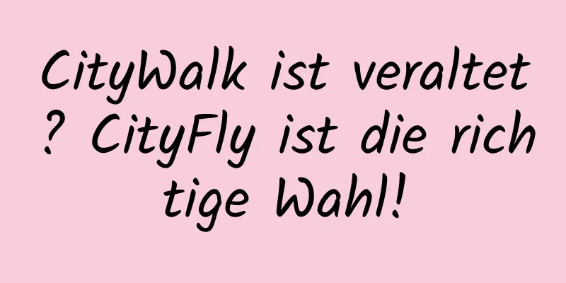 CityWalk ist veraltet? CityFly ist die richtige Wahl!