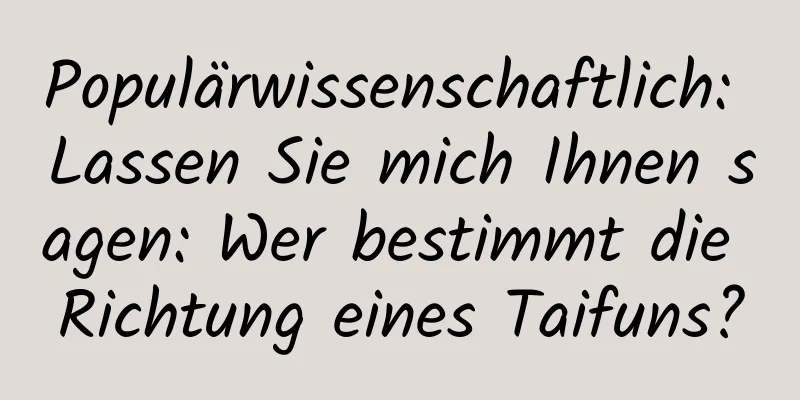 Populärwissenschaftlich: Lassen Sie mich Ihnen sagen: Wer bestimmt die Richtung eines Taifuns?