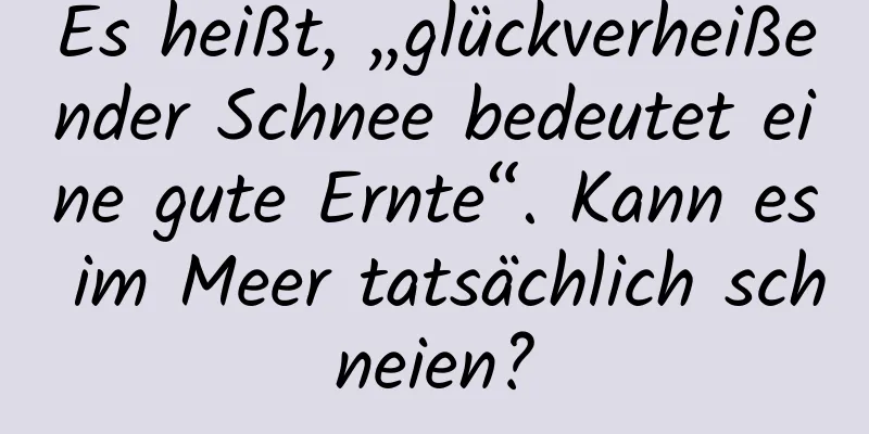 Es heißt, „glückverheißender Schnee bedeutet eine gute Ernte“. Kann es im Meer tatsächlich schneien?