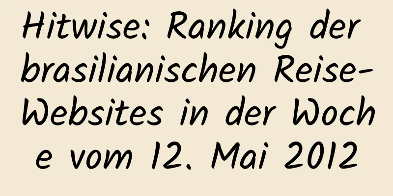 Hitwise: Ranking der brasilianischen Reise-Websites in der Woche vom 12. Mai 2012