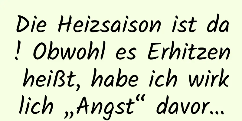 Die Heizsaison ist da! Obwohl es Erhitzen heißt, habe ich wirklich „Angst“ davor…