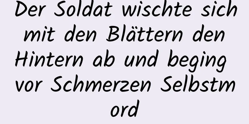 Der Soldat wischte sich mit den Blättern den Hintern ab und beging vor Schmerzen Selbstmord