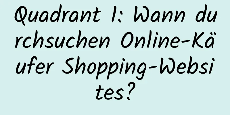 Quadrant 1: Wann durchsuchen Online-Käufer Shopping-Websites?