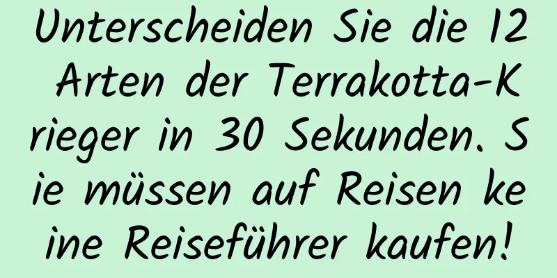 Unterscheiden Sie die 12 Arten der Terrakotta-Krieger in 30 Sekunden. Sie müssen auf Reisen keine Reiseführer kaufen!