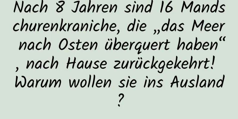 Nach 8 Jahren sind 16 Mandschurenkraniche, die „das Meer nach Osten überquert haben“, nach Hause zurückgekehrt! Warum wollen sie ins Ausland?