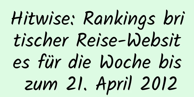 Hitwise: Rankings britischer Reise-Websites für die Woche bis zum 21. April 2012