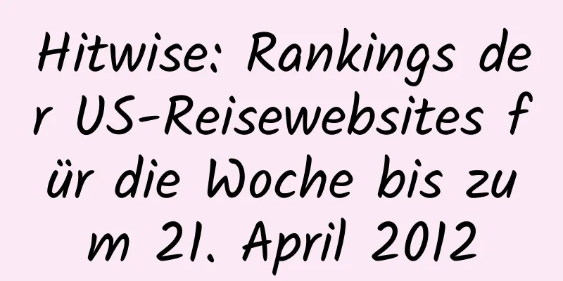 Hitwise: Rankings der US-Reisewebsites für die Woche bis zum 21. April 2012