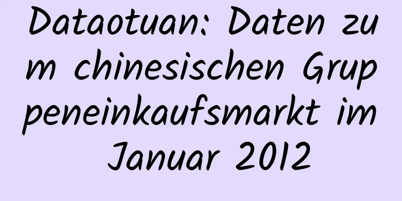 Dataotuan: Daten zum chinesischen Gruppeneinkaufsmarkt im Januar 2012