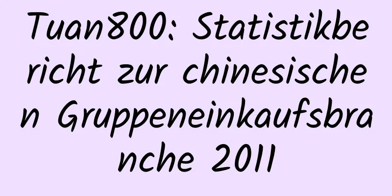Tuan800: Statistikbericht zur chinesischen Gruppeneinkaufsbranche 2011