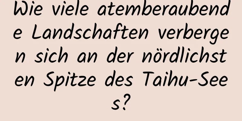 Wie viele atemberaubende Landschaften verbergen sich an der nördlichsten Spitze des Taihu-Sees?