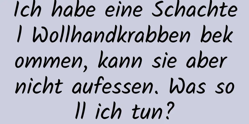Ich habe eine Schachtel Wollhandkrabben bekommen, kann sie aber nicht aufessen. Was soll ich tun?