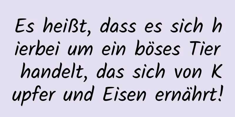 Es heißt, dass es sich hierbei um ein böses Tier handelt, das sich von Kupfer und Eisen ernährt!