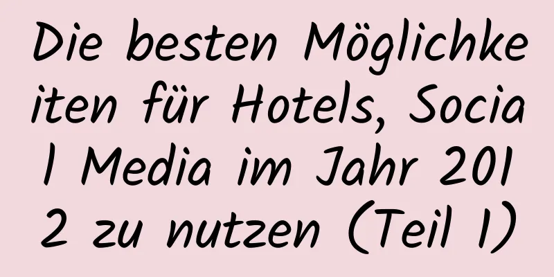 Die besten Möglichkeiten für Hotels, Social Media im Jahr 2012 zu nutzen (Teil 1)