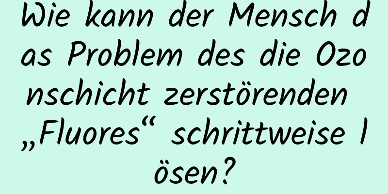 Wie kann der Mensch das Problem des die Ozonschicht zerstörenden „Fluores“ schrittweise lösen?