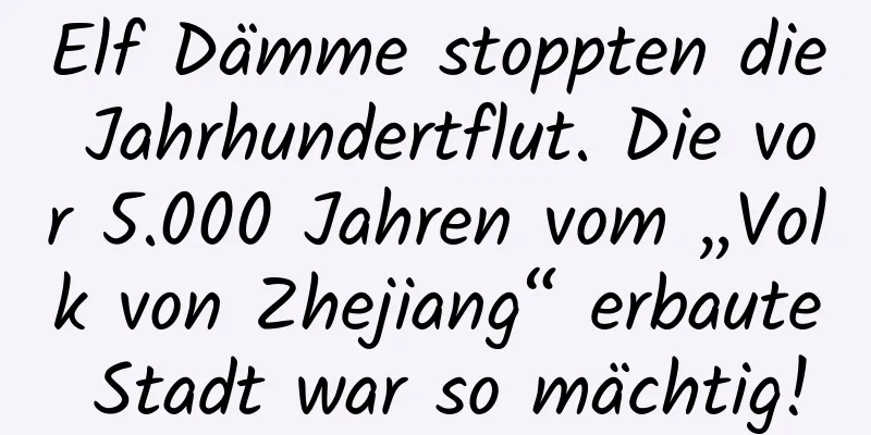 Elf Dämme stoppten die Jahrhundertflut. Die vor 5.000 Jahren vom „Volk von Zhejiang“ erbaute Stadt war so mächtig!