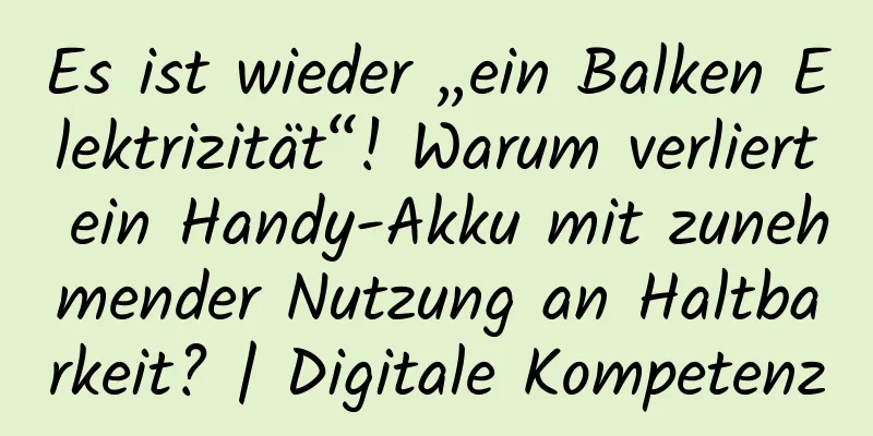 Es ist wieder „ein Balken Elektrizität“! Warum verliert ein Handy-Akku mit zunehmender Nutzung an Haltbarkeit? | Digitale Kompetenz