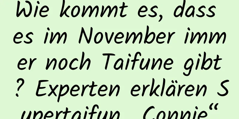 Wie kommt es, dass es im November immer noch Taifune gibt? Experten erklären Supertaifun „Connie“