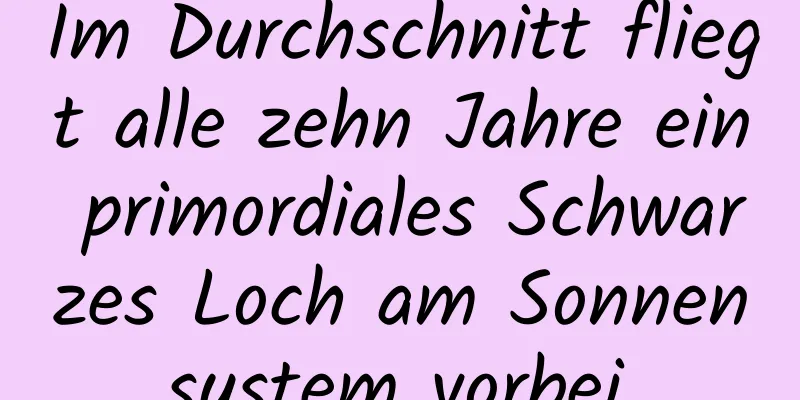 Im Durchschnitt fliegt alle zehn Jahre ein primordiales Schwarzes Loch am Sonnensystem vorbei.