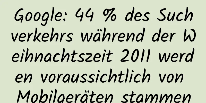 Google: 44 % des Suchverkehrs während der Weihnachtszeit 2011 werden voraussichtlich von Mobilgeräten stammen