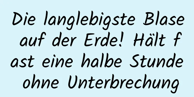 Die langlebigste Blase auf der Erde! Hält fast eine halbe Stunde ohne Unterbrechung
