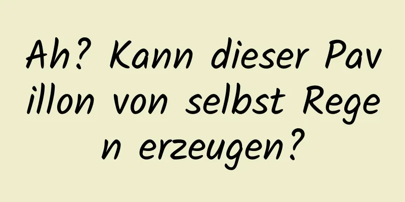 Ah? Kann dieser Pavillon von selbst Regen erzeugen?