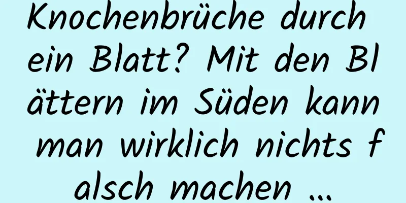 Knochenbrüche durch ein Blatt? Mit den Blättern im Süden kann man wirklich nichts falsch machen …