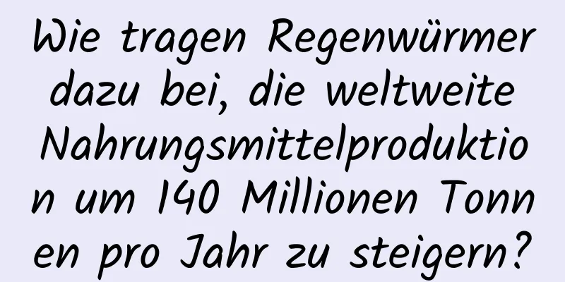 Wie tragen Regenwürmer dazu bei, die weltweite Nahrungsmittelproduktion um 140 Millionen Tonnen pro Jahr zu steigern?