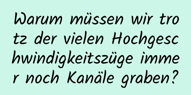 Warum müssen wir trotz der vielen Hochgeschwindigkeitszüge immer noch Kanäle graben?