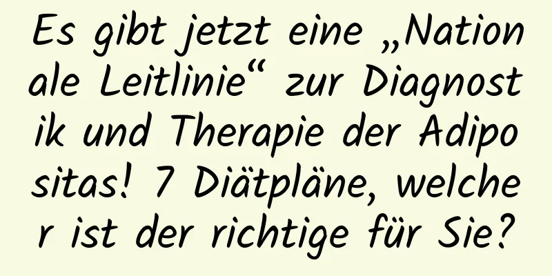 Es gibt jetzt eine „Nationale Leitlinie“ zur Diagnostik und Therapie der Adipositas! 7 Diätpläne, welcher ist der richtige für Sie?
