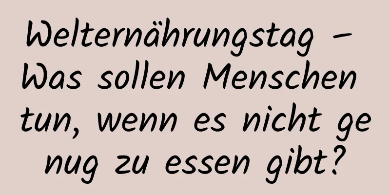 Welternährungstag – Was sollen Menschen tun, wenn es nicht genug zu essen gibt?