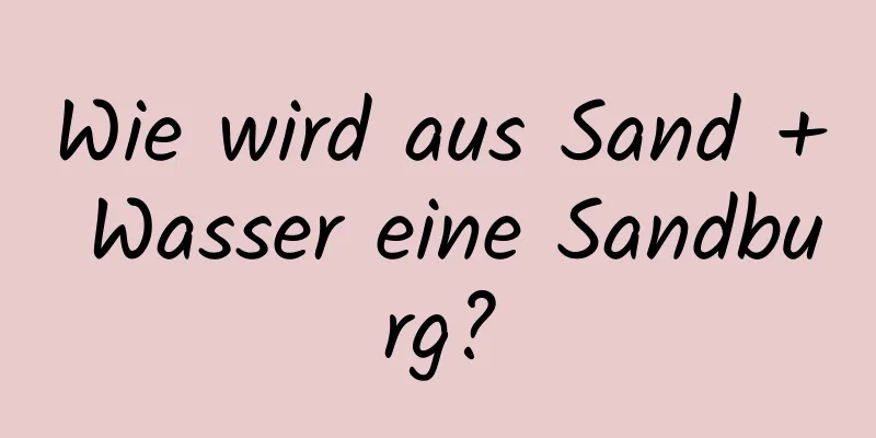 Wie wird aus Sand + Wasser eine Sandburg?