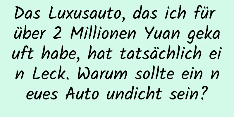 Das Luxusauto, das ich für über 2 Millionen Yuan gekauft habe, hat tatsächlich ein Leck. Warum sollte ein neues Auto undicht sein?